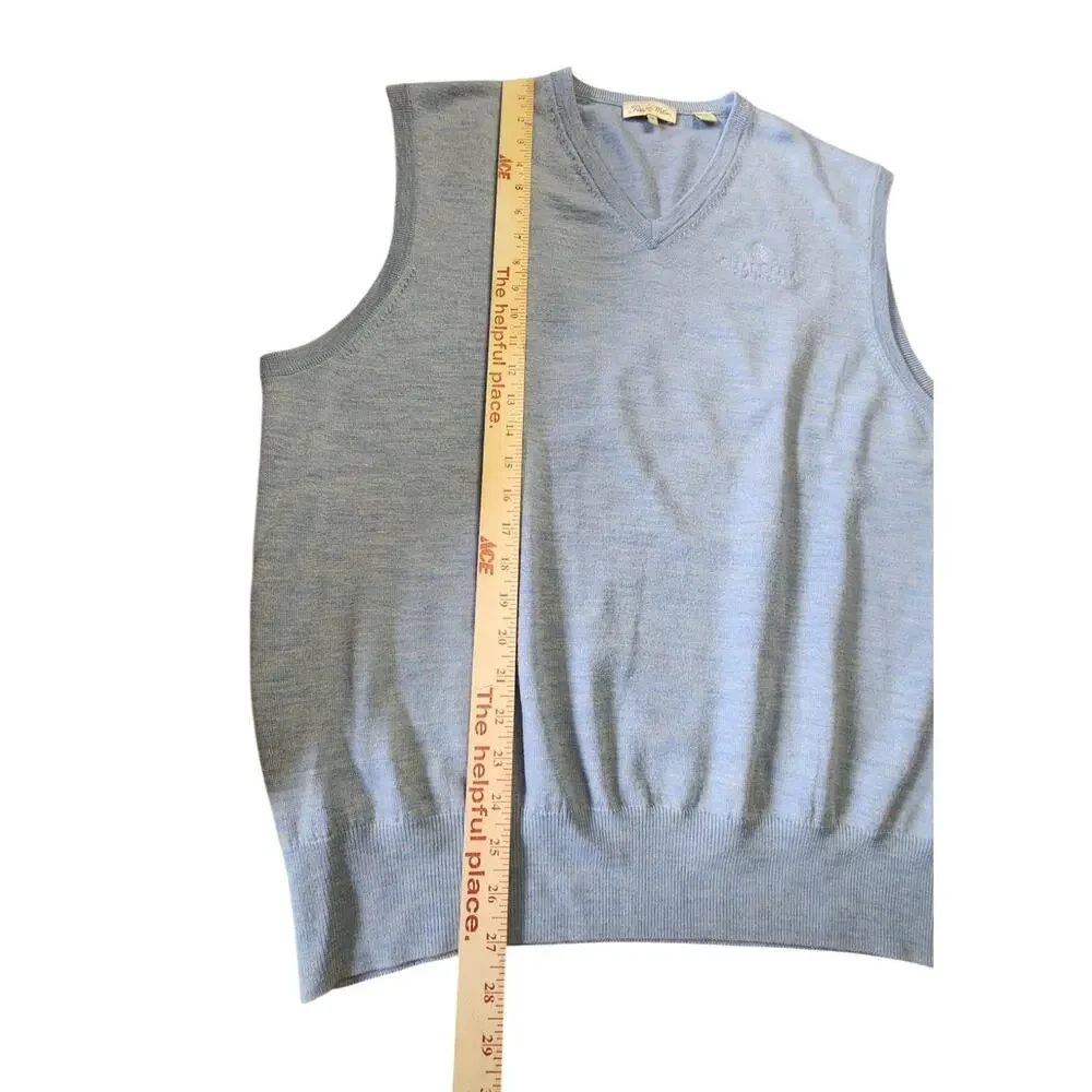 Peter Millar Italian Merino Wool Clear Creek Tahoe Golf Light Blue Vest Top XXL